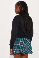 Mini So New York Mock Neck Sweatshirt & Pleated Skirt Set(Black/combo,7/8)