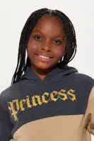 Mini Princess Colorblock Fleece Pant Set(Charcoal,XS)