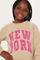 Mini New York Fleece Sweatshirt Dress(Sand,4/5)