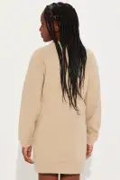 Mini New York Fleece Sweatshirt Dress(Sand,4/5)