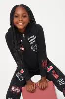 Mini Keep Loving Fleece Pant Set(Black,7/8)