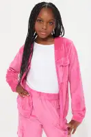Mini She Has It All Velour Pant Set(Pink,4)