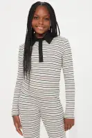 Mini Mckenzie Striped Polo Flare Leg Set(Brown/combo,4/5)