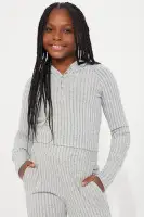 Mini Cozy Girl Pant Set(Heather Grey,4/5)
