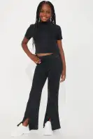 Mini Split Up Mineral Wash Pant Set