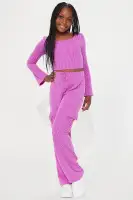 Mini Nobody Like Me Ribbed Pant Set