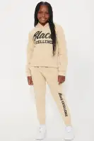 Mini Black Excellence Fleece Pant Set