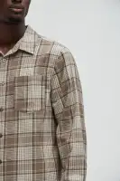 Delano Cropped Plaid Shirt(Taupe/combo,S)