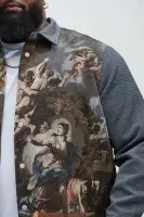 Cassiel Tapestry Cropped Button Up Shirt(Multi Color,S)