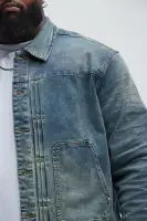 Patrick Pleated Trucker Jacket(Vintage Blue Wash,S)