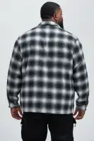Cassnet Plaid Button Up Shirt(Black/combo,S)
