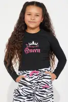 Mini Dance Queen Jogger Pant Set(Black/White,4/5)