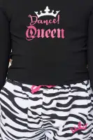 Mini Dance Queen Jogger Pant Set(Black/White,4/5)