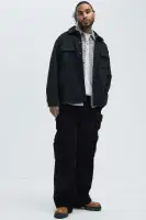 Ballou Pocket Button Up Shirt(Black,S)