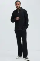 Capstan Textured Button Up Shirt(Black,S)