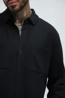 Capstan Textured Button Up Shirt(Black,S)