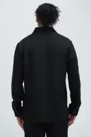 Capstan Textured Button Up Shirt(Black,S)