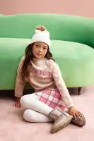 Mini So LA Mock Neck Sweatshirt & Pleated Skirt Set