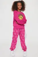 Mini Smile Everyday French Terry Jogger Set(Fuchsia,4/5)