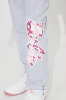 Mini Barbie Girl Fleece Jogger Set(Heather Grey,4/5)
