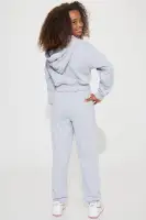 Mini Barbie Girl Fleece Jogger Set(Heather Grey,4/5)