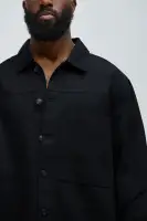 Yorktown Twill Button Up Shirt(Black,S)