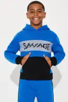 Mini Savage Colorblock Fleece Pant Set(Navy/combo,XS)