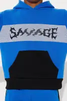 Mini Savage Colorblock Fleece Pant Set(Navy/combo,XS)