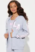 Mini Roll Together Jumpsuit With Fleece Hoodie(Heather Grey,4/5)