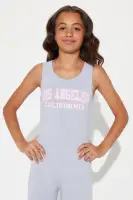 Mini Roll Together Jumpsuit With Fleece Hoodie(Heather Grey,4/5)