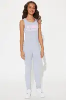 Mini Roll Together Jumpsuit With Fleece Hoodie(Heather Grey,4/5)