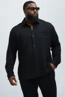 Capstan Textured Button Up Shirt(Black,S)