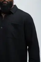 Capstan Textured Button Up Shirt(Black,S)