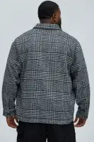 Be Forever Plaid Button Up Shirt(Black/combo,S)