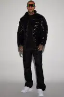 Shine On Puffer Jacket(Black,S)