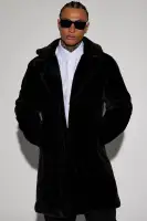 Cole Long Fur Coat(Black,S)