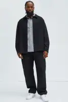 Talbot Wool Like Button Up Shirt(Black,S)