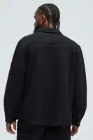Talbot Wool Like Button Up Shirt(Black,S)