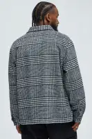 Be Forever Plaid Button Up Shirt(Black/combo,S)