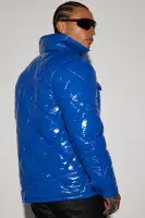 Your Diamond Quilted Puffer Jacket(Blue,S)