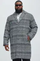 Mixed Plaid Car Coat(Black/combo,S)