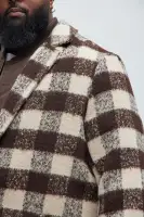 Extraordinary Brushed Mohair Wool Long Coat(Brown/combo,S)