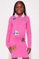 Mini Baby Girl 93 Long Sleeve Dress(Pink,4/5)
