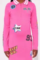 Mini Baby Girl 93 Long Sleeve Dress(Pink,4/5)