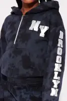 Mini Brooklyn Mineral Wash Fleece Jumpsuit(Black,4/5)