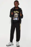 Mini King Teddy Crew Pant Set(Black,XS)