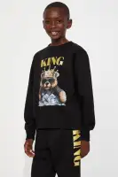 Mini King Teddy Crew Pant Set(Black,XS)