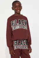 Mini Black Excellence Crew Pant Set(Brown,XS)