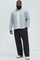Baker Lightweight Polo Cardigan(Grey,S)