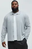 Baker Lightweight Polo Cardigan(Grey,S)
